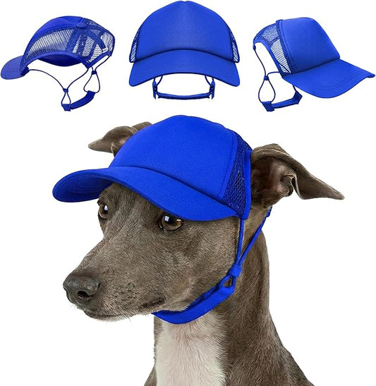 Tuff Pupper Dog Baseball Cap | UV Protection Dog Sun Hat | Breathable Lightweight Design | Secure Adjustable Chin Strap | Quick-Dry Fabric | Reinforced Brim | Small Medium Large Dogs (Blue, XS)