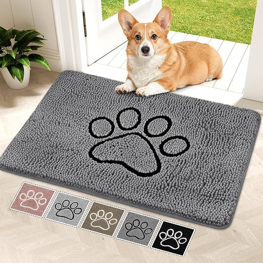 Bcoimo Super Absorbent Dog Door Mat, 36"*24" Anti Slip Mat for Muddy Paws, Pet Rugs for Dirty Paws Washable That Absorbs Moisture and Dirt, for Dog Cage and Pet Resting Carpet