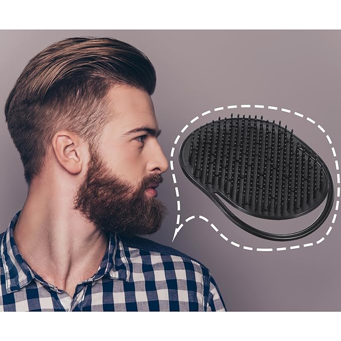 BBTO 12 Pieces Soft Portable Pocket Palm Combs Shampoo Comb Massager Hair Brushes Scalp Massager Hand Brush for Men Pets Home Office Travel