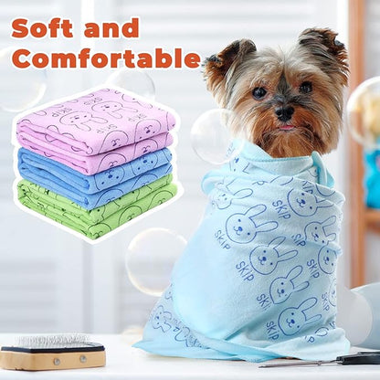 Irenare 12 Pcs Dog Towels Microfiber Pack Bulk, 20 x 40 inch Quick Drying Absorbent Pet Puppy Towels for Drying Small Puppy Dog Cat Pet Kitten Grooming Bathing Shower Travel Supplies(Multicolor)