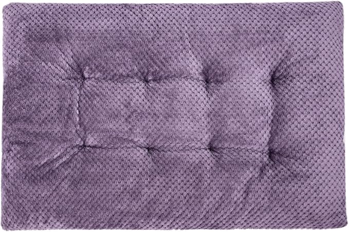 WONDER MIRACLE Fuzzy Deluxe Pet Beds, Super Plush Dog or Cat Beds Ideal for Dog Crates, Machine Wash & Dryer Friendly (23" x 35", L-Grape Purple)