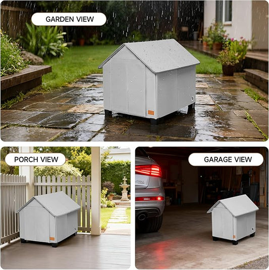 Insulated Dog House Outdoor with Warm Mat and Elevated Feet,Weatherproof Puppy House Dog Bed for Small Dog and Cat,Max Pets Size 15.7 X 11.4 Inches