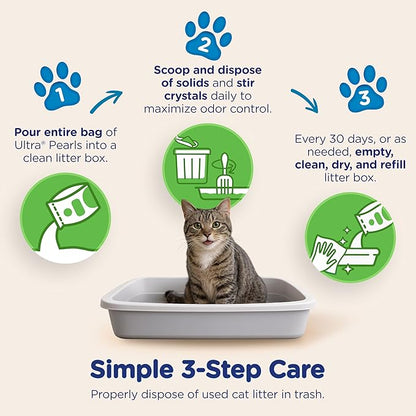 Ultra Pearls Premium Cat Litter - 99.9% Dust Free, Low Tracking, Soft on Paws, Fragrance Free - 15 Lbs. Total (3pk of 5 Lbs.)