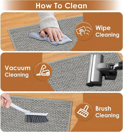 Arttown 15 Pcs 30" x 8" Linen Non-Slip Stair Tread Mats for Indoor Wooden Steps Step Mats with Reusable Adhesive Peel and Stick Carpet Stair Treads for Kids, Elderly and Pets, Grey