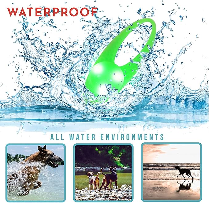 LaRoo LED Dog Collar Light - Waterproof Clip-On Night Walking Light with 3 Modes, High Visibility for Small/Medium Dogs,Pet Nighttime Running Camping Essentials (Green)