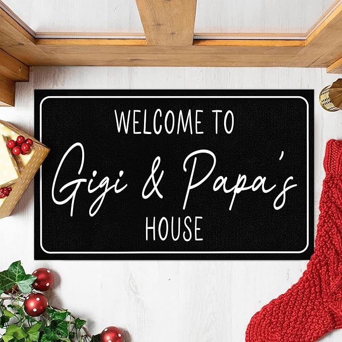 Custom Doormat with Family Name - Personalized Entryway Door Mat Front Door Mat for Outdoor Decor Entrance Mat Housewarming Gift with Anti-Slip Backing Design04