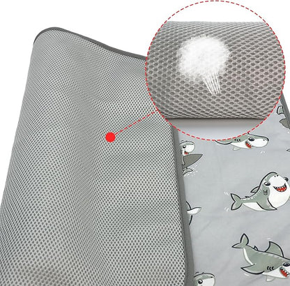 NACOCO Summer Pet Cooling Mat - Cat Dog Cushion Pad Sleeping Cool Sharks Comfortable Soft for Pets Kids and Adults (Grey Shark, L)