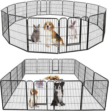 ZENY Dog Playpen Outdoor, Indoor Pet Pen, 16 Panels Dog Fence for Small/Medium Dogs, 32 Inch Heavy Duty Pet Exercise Pen for Rabbit/Puppy/Small Animals Portable Playpen for Yard, RV, Camping