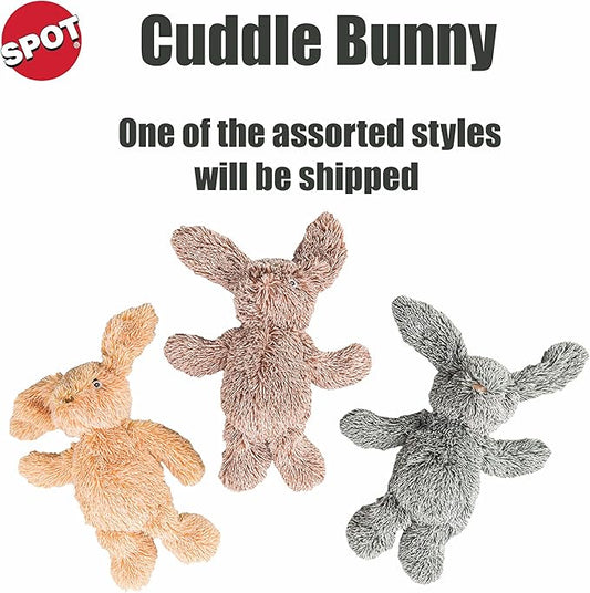 SPOT Cuddle Bunnies Dog Toy - Soft, Plush Fabric Dog Toy with Squeaker, Perfect for Cuddling, Great for Dogs and Puppies of All Ages, Medium to Large Breeds - 13" Rabbit, Assorted Colors