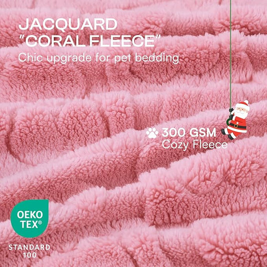 Luciphia Small Dog Blanket Washable Pet Bed Cover Soft Fluffy Puppy Blanket with Premium Fleece 300GSM Cozy Calming Cat Blankets for Indoor Cats Pink 30x20 inch
