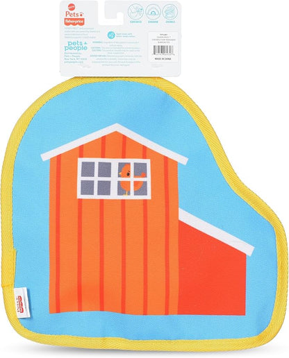Fisher-Price for Pets Chicken Coop Peek-a-Boo Burrow Dog Toy, Flattie Style Pet Plush, Developmental Toys for Dogs