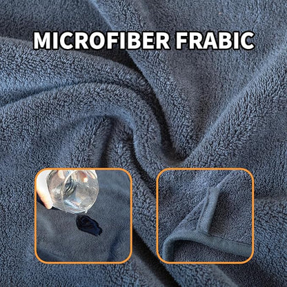 Dog Towel Dog Bathrobe, Microfiber Super Absorbent Pet, Quick Drying Robe for After Bath, Adjustable Collar & Belly Strap Pet Cat Bath Robe Towel Grey-XL