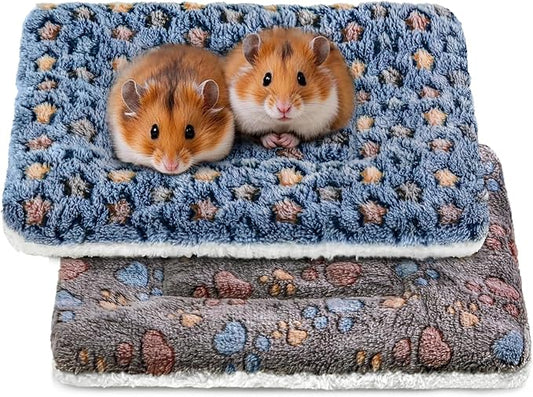 2 Pcs Guinea Pig Bed, Washable Rabbit Bunny Bed Mat Warm Small Animal Bed Pad Guinea Pig Pillow Pet Bed Mat for Chinchilla Hedgehog Ferret