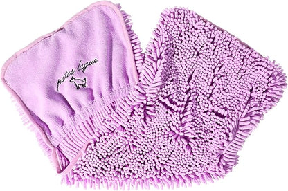 Patas Lague Absorbent Dog Towel for Drying Dogs Large, 35''x15'' Extra Large Microfiber Quick Drying Pet Bath Towel with Hand Pockets, Machine Washable Pet Shammy Lilac