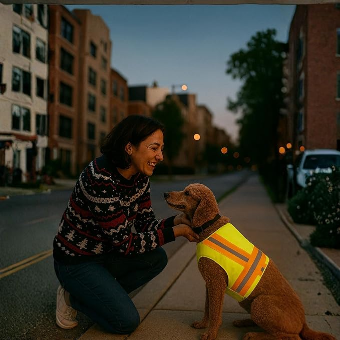 Reflective Dog Vest. High Visibility Yellow Safety Vest for Outdoors. Safeguard Your Dog with Easy to wear Adjustable and Breathable Reflective Gear (Small)
