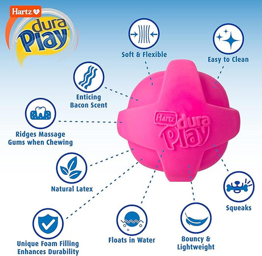 Hartz DuraPlay Bacon Scented Dog Toys for Medium Breeds, 1 Count