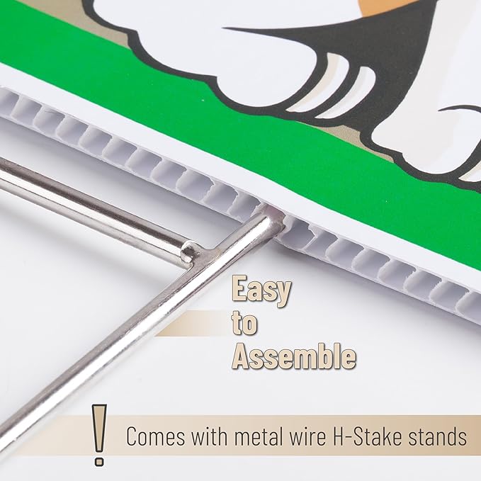 Mr. Pen- No Pooping Dog Signs for Yard, Clean Up After Your Dog Signs with H-Stake Stand, Waterproof