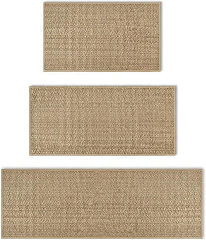 Artoid Mode Washable Non Slip Kitchen Rugs and Mats Set of 3, Rubber Backing Absorbent Kitchen Mats for Floor Front of Sink - 17"x29"+17"x36"+17"x47"