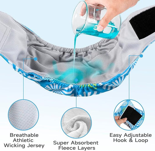 Male Dog Diapers, High Absorbing Dog Belly Bands for Male Dogs, Washable Reusable Dog Males Wraps(5 Pack)