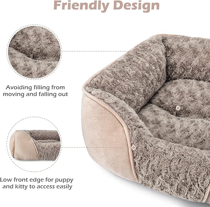 INVENHO X-Large Dog Bed for Large Medium Small Dogs Rectangle Washable Dog Bed, Orthopedic Dog Bed, Soft Calming Sleeping Puppy Bed Durable Pet Cuddler with Anti-Slip Bottom XL(35"x25"x10")