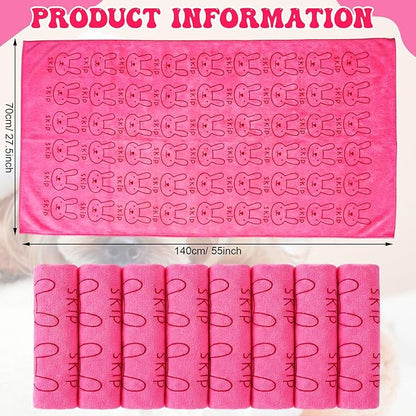 Peryiter 8 Pcs Dog Drying Towels Bulk 55'' x 28'' Pet Grooming Absorbent Microfiber Dog Bath Towels Quick Drying Puppy Bathing Towel for Small Medium Large Cats Pets Bathing Grooming(Pink)