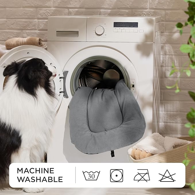 Bedsure Washable Dog Crate Pad for Small Dogs, Anti-Slip Puppy Kennel Dog Bed for Crate - Ultra Soft Fleece Flat Thin Pet Mat (Not Chew Proof), Light Grey 23"x17"