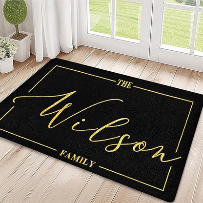 Custom Doormat with Family Name - Personalized Entryway Door Mat Front Door Mat for Outdoor Decor Entrance Mat Housewarming Gift with Anti-Slip Backing Design05