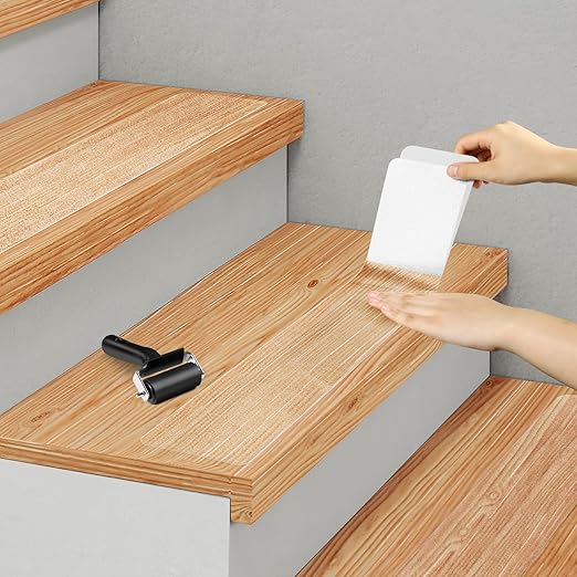 Clear Non Slip Stair Treads for Wooden Steps Indoor 15 Pack 4" x 28" Pre-Cut Anti Slip Stair Strips for Wood Stairs, Grip Tape Transparent Step Tread Grips for Dogs Kids and Pets, Waterproof