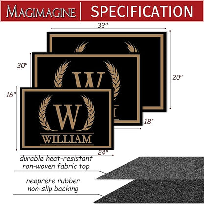 Custom Doormat with Family Name Elegant Personalized Entryway Door Mat Front Door Mat for Outdoor Decor Entrance Mat Customised Rug Christmas Housewarming Gift with Anti-Slip Backing