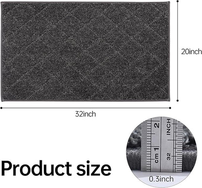 COSY HOMEER Edging Stair Treads Non-Slip Corner Indoor Stair Runners for Wooden Steps,Landing Slip Resistant Stair Rugs for Kids and Dogs, 100% Polyester TPE Backing,Black,20"X32"