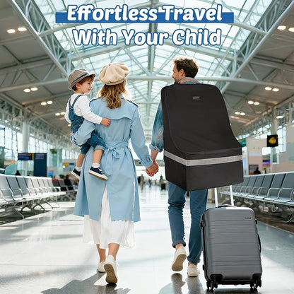 Padded Car Seat Travel Bag For Airplane: Backpack Car Seat Cover for Air Travel, Carseat Bag With Shoulder Strap for Infant Car Seats, Boosters & Carriers, Flying Accessories For Gate & Baggage Check