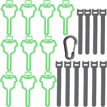 Dog Poop Bag Holder, Waste Bag Holder, Dog Poop Bag Carrier, Hand Free Holder (10 pack, Green)