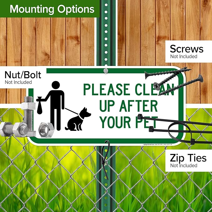 Please Clean Up After Your Pet Sign, 9x18 Inches, Rust Free DiBound, Fade Resistant, Made in USA by My Sign Center