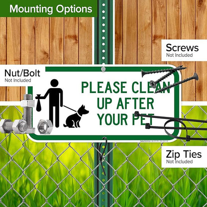 Please Clean Up After Your Pet Sign, 9x18 Inches, Rust Free DiBound, Fade Resistant, Made in USA by My Sign Center