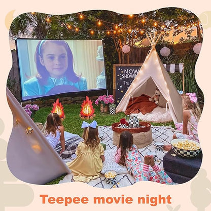 Tiny Land Teepee Tent for Kids with Star Lights, Foldable Play Tent for Girls & Boys, Washable Indoor Toddler Tent, Cozy Warm Reading Nook & Room Decor
