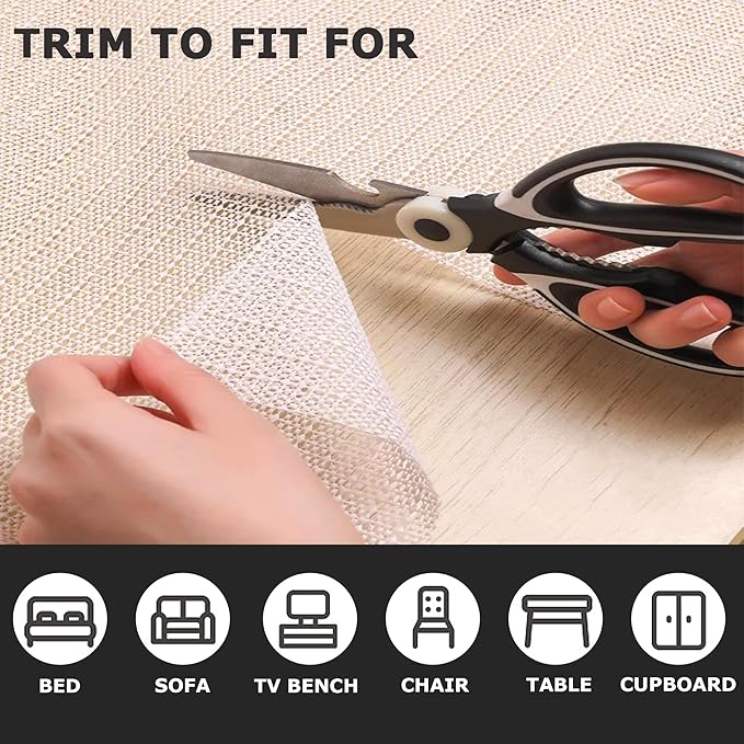 Non Slip Rug Pad Grippers 8 x 10 Ft for Hardwood Floors, Mattress Slide Stopper Thick Carpet Pads Gripper for Tile Floors,Rug Grip for Area Rug,Sofa,Bed,Chair,Cushion Keep Your Rugs Safe and in Place