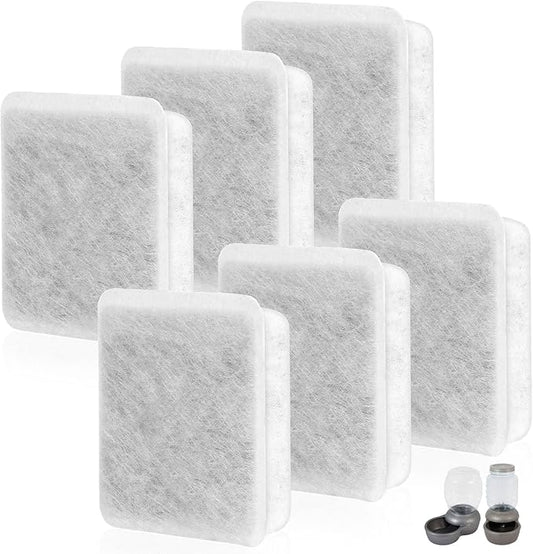 Pet Fountain Charcoal Water Filter Replacement, Dog Cat Water Bowl Filter Pet Water Filter Fit for Gravity Waterer Bowls Pack of 6