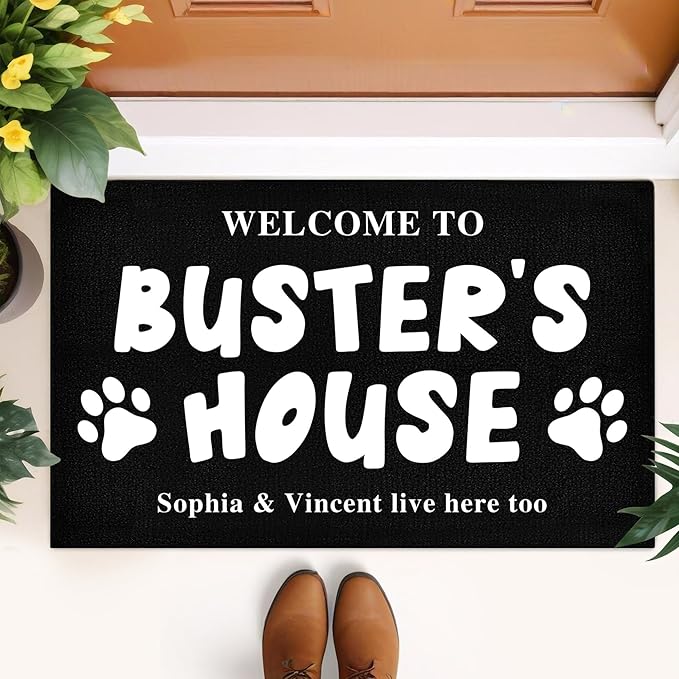 Custom Doormat with Family Name - Personalized Entryway Door Mat Front Door Mat for Outdoor Decor Entrance Mat Housewarming Gift with Anti-Slip Backing Design06