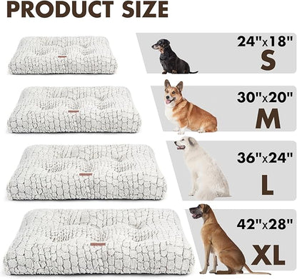 Dog Bed Crate Pad - Soft Fluffy Pet Cushion Mat Anti-Slip Comfy Kennel Pad for Crates