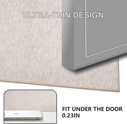 Ultra Thin Indoor Door Mat, Low-Profile Door Mats Indoor Entrance, Non-Slip Natural Rubber Backing Doormat, Washable Entryway Doormats, Fade Resistant Dirt Trapper for Kitchen, 35''x24'',Beige