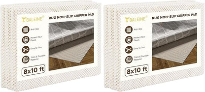 BALEINE Non Slip Rug Pad Rug Gripper for Hardwood Floors, Extra Thick Non Slip Mat Under Carpet (8'x10') (Pack of 2)