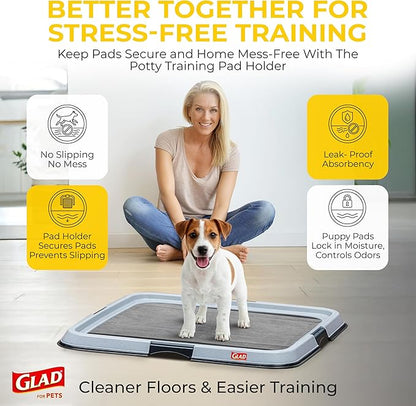 Glad for Pets Extra Large Charcoal Dog Training Pads, Absorbent Leak Proof Pee Pads for Dogs and Puppies, Odor Control Potty Pads with Activated Carbon, 28 x 30 Inches, 50 Count