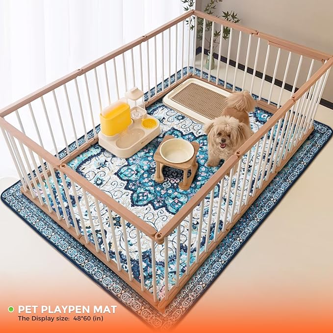 Hompet 2 Pack Super Absorbent Dog Door Mat for Muddy Paws, Washable Pee Pads for Dogs, Reusable Puppy Training Pads, Quick Dry Non-Slip Pet Entryway Rug, Leak-Proof Potty Pad for Indoor Floors 48x72