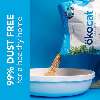 ökocat Original Wood Clumping Cat Litter, Unscented, 18.8 pounds - Natural Ingredients, Stops Odor, Clumps Solid, 99% Dust Free, Great for All Cats