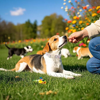 ARING PET Floral Dog Collar, Cute Purple Flower Spring Summer Pet Collars with Quick Release Buckle for Puppy Small Medium Large Boy Girl Dogs-XS