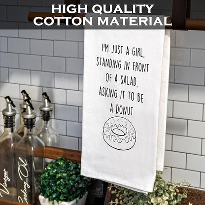 MAINEVENT I'm Just A Girl Standing in Front of A Salad Funny Dish Towel 18x24 Inch