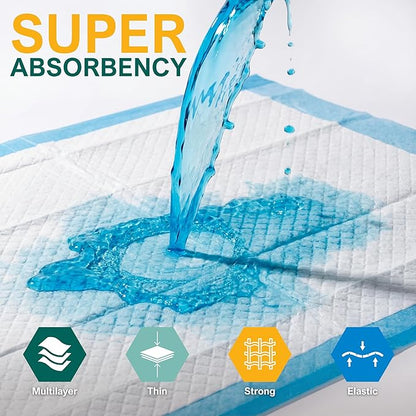 MED PRIDE Disposable Underpads 17'' x 24'' (300-Count) Incontinence Pads, Bed Covers, Puppy Training | Thick, Super Absorbent Protection for Kids, Adults, Elderly | Liquid, Urine, Accidents