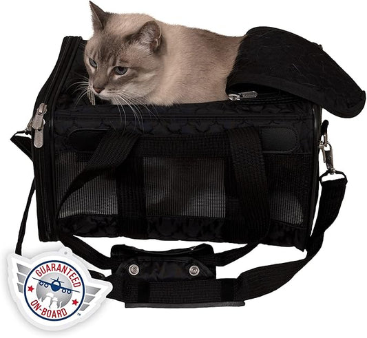 Sherpa Original Deluxe Travel Pet Carrier, Airline Approved & Guaranteed On Board - Black Lattice, Small