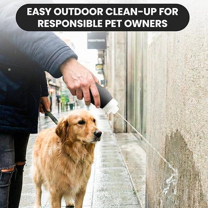 Ultimate 2-in-1 Dog Walk Essential – Portable Pee Cleaning Bottle + Detachable Poop Bag Dispenser (Black)