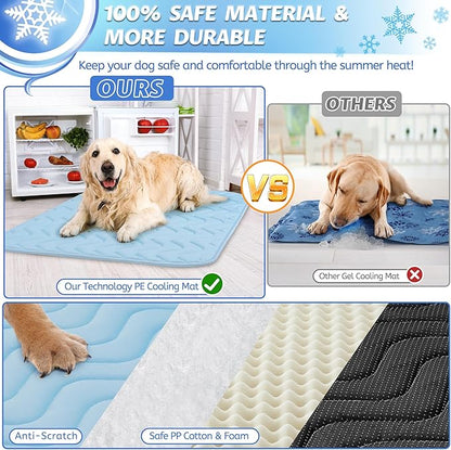 Dog Cooling Mat, Portable Dog Crate Pad, Washable Pad Bed, Indoor Outdoor Uses in Kennel, Bed, Sofa or Car, Providing a Cool and Comfortable Experience for Your pet During Summer (40"x28")
